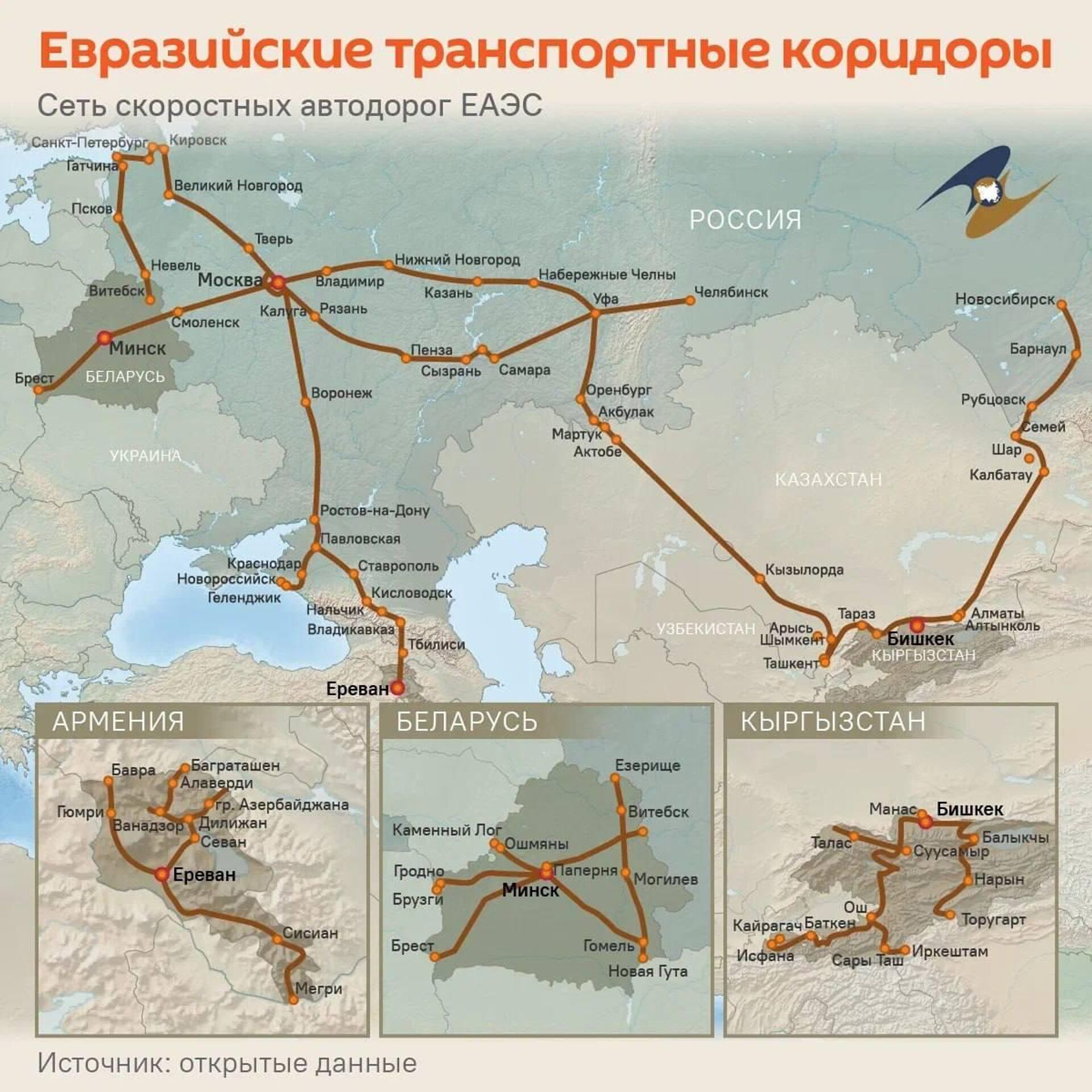  Strani YeAES odnovremenno zapustat set skorostnix dorog. - Sputnik O‘zbekiston, 1920, 02.04.2026