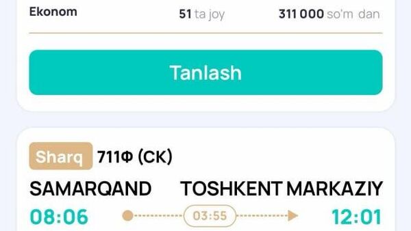 Билеты на поезда Афросиаб теперь можно покупать за 60 дней до отправления - Sputnik Узбекистан