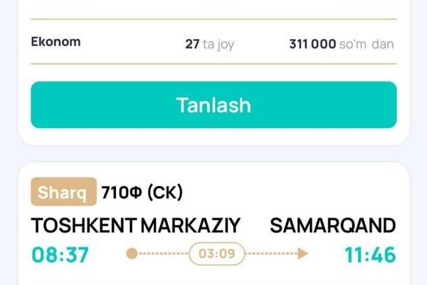 Билеты на поезда Афросиаб теперь можно покупать за 60 дней до отправления - Sputnik Узбекистан