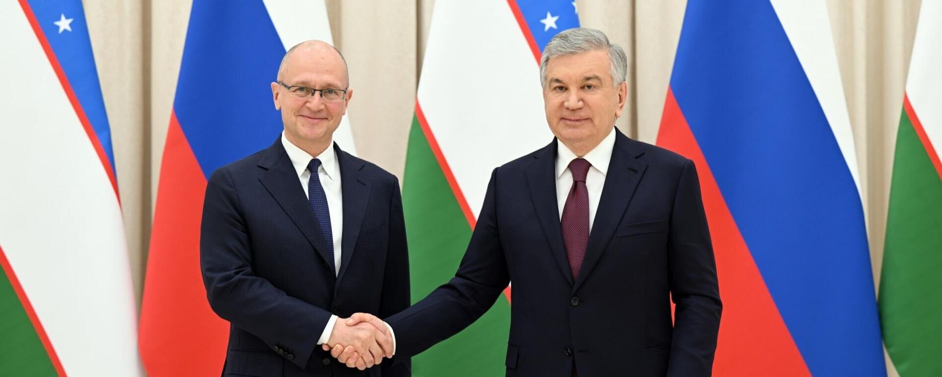Shavkat Mirziyoyev prinyal zamrukovoditelya Administratsii Prezidenta RF Sergeya Kiriyenko - Sputnik O‘zbekiston, 1920, 15.04.2026