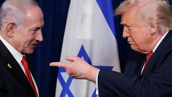 Donald Tramp i Binyamin Netanyaxu (arxivnoe foto) - Sputnik O‘zbekiston