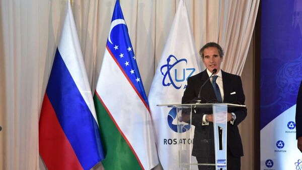 Шавкат Мирзиёев и Владимир Путин дали старт началу строительства АЭС в Узбекистане - Sputnik Узбекистан