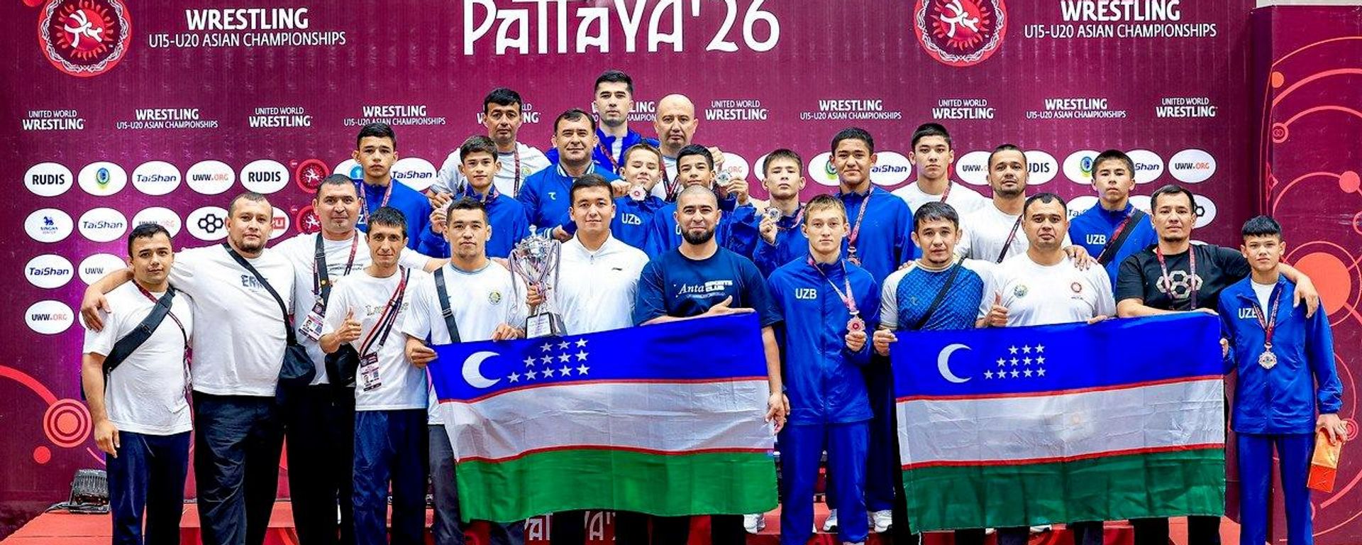 Сборная РУз заняла первое место в общекомандном зачете на ЧА U15 по спортивной борьбе в Таиланде - Sputnik Узбекистан, 1920, 28.06.2026