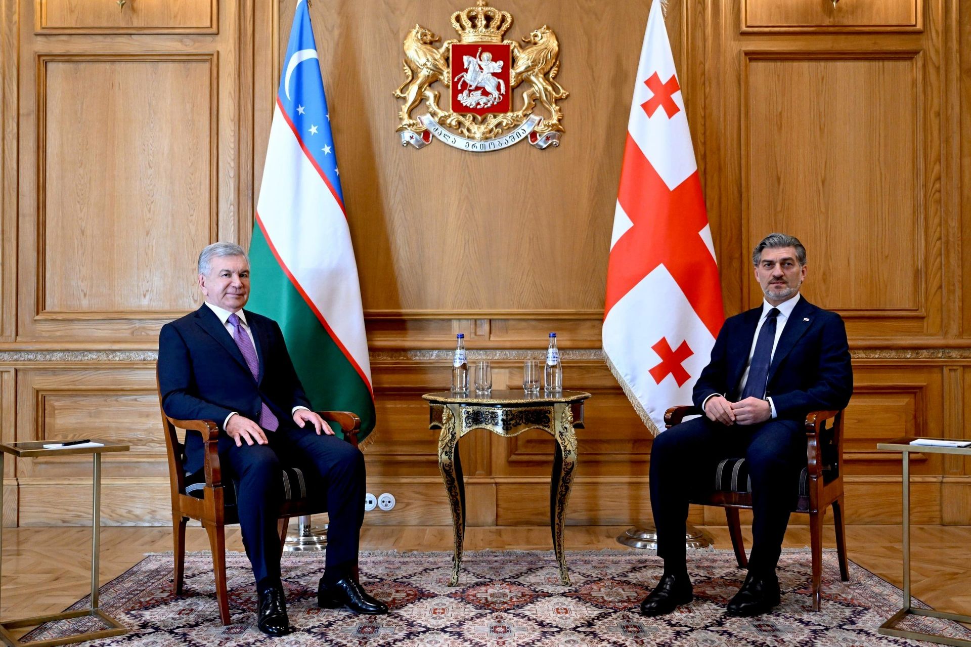 Переговоры президента Узбекистана Шавката Мирзиёева и президента Грузии Михаила Кавелашвили. Переговоры президента Узбекистана Шавката Мирзиёева и президента Грузии Михаила Кавелашвили. - Sputnik Узбекистан, 1920, 03.07.2026