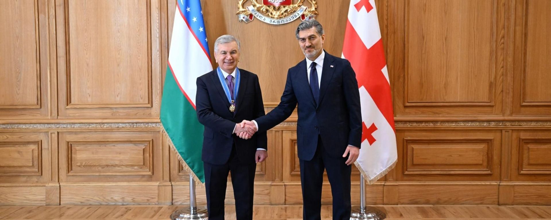 Shavkat Mirziyoyev Gruziyaning oliy davlat mukofoti bilan taqdirlandi Shavkat Mirziyoyev Gruziyaning oliy davlat mukofoti bilan taqdirlandi - Sputnik O‘zbekiston, 1920, 03.07.2026
