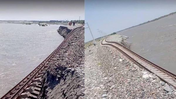 В Самаркандской области река Зарафшан размыла дамбу, поврежден участок железной дороги - Sputnik Узбекистан