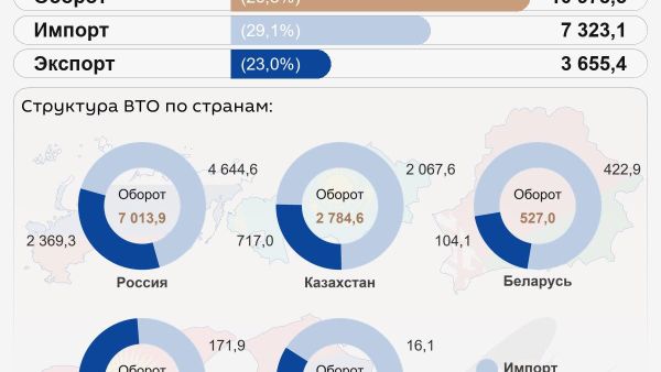 Внешнеторговый оборот Узбекистана со странами ЕАЭС за январь-июнь этого года составил почти $11 млрд - Sputnik Узбекистан