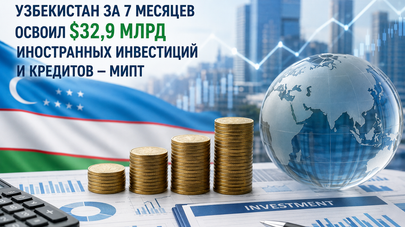 Узбекистан за 7 месяцев освоил $32,9 млрд иностранных инвестиций и кредитов — МИПТ
