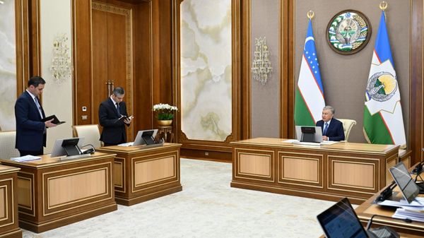 Президент Шавкат Мирзиёев ознакомился с презентацией итогов переписи населения и сельского хозяйства - Sputnik Ўзбекистон