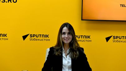 Анна Сытник в пресс-центре Sputnik Узбекистан