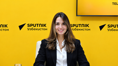Анна Сытник в пресс-центре Sputnik Узбекистан