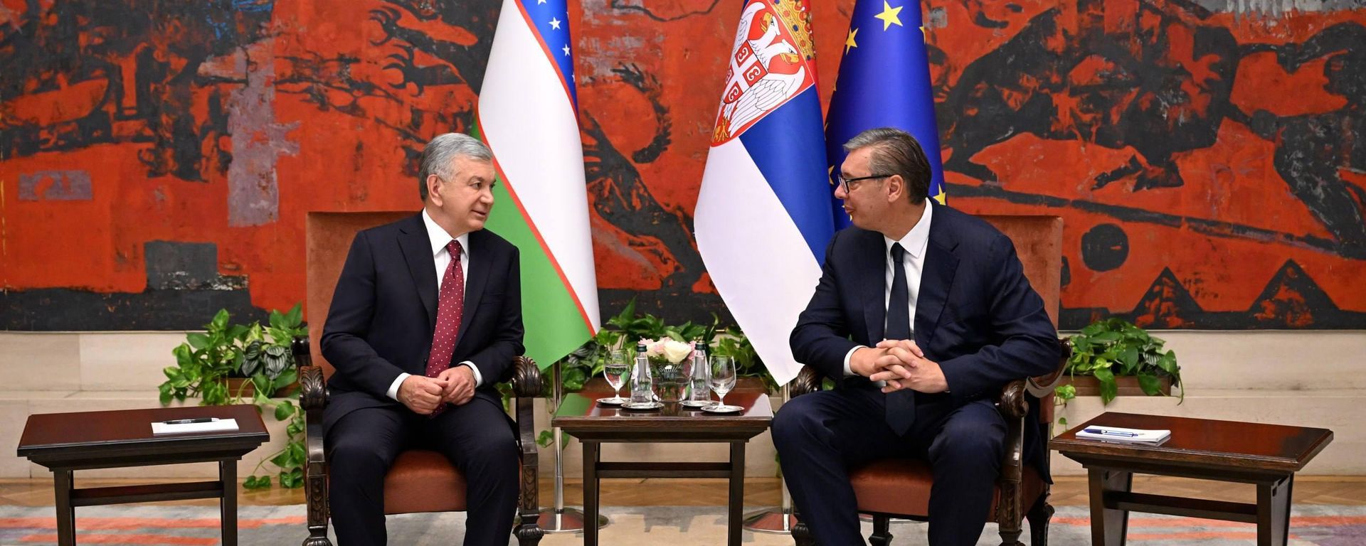 Cостоялись переговоры Шавката Мирзиёева и президента Сербии Александра Вучича Cостоялись переговоры Шавката Мирзиёева и президента Сербии Александра Вучича - Sputnik Ўзбекистон, 1920, 08.09.2026