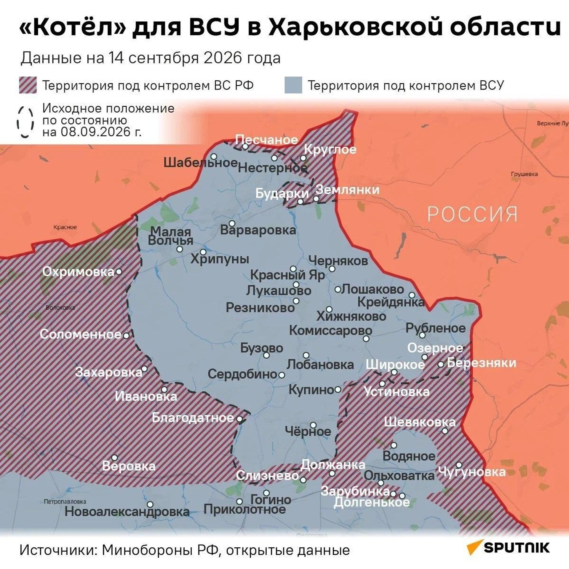 Котёл для ВСУ в Харьковской области - Sputnik Ўзбекистон, 1920, 14.09.2026