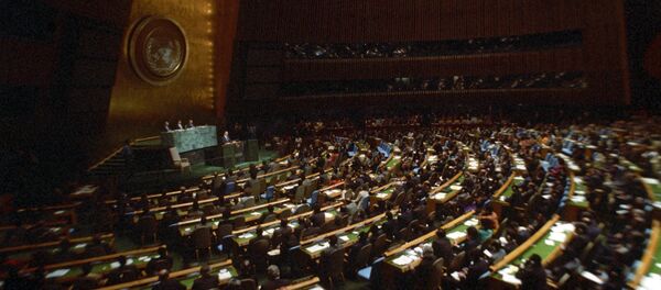 Зал заседаний. Сессия Генеральной Ассамблеи ООН. Зал заседаний. Сессия Генеральной Ассамблеи ООН. - Sputnik Узбекистан