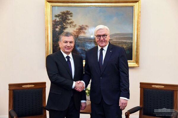 Горячая встреча в прохладном Берлине: глава ФРГ лично встретил Мирзиёева - Sputnik Узбекистан