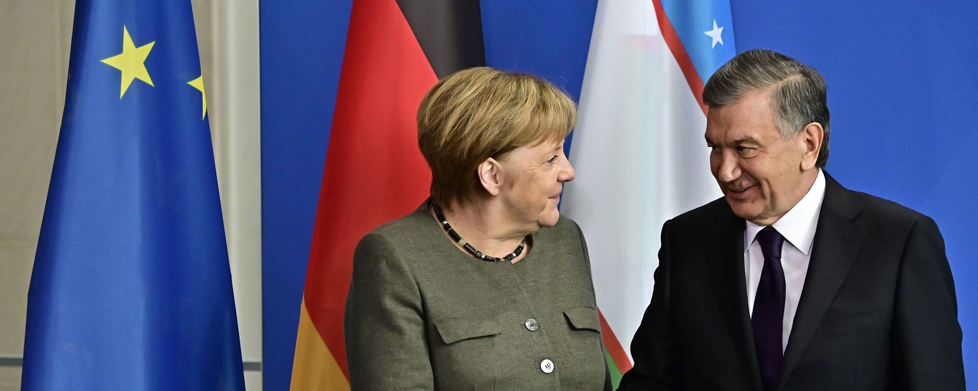 Shavkat Mirziyoyev i Angela Merkel - Sputnik O‘zbekiston, 1920, 05.06.2020