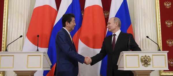 Президент РФ В. Путин встретился с премьер-министром Японии С. Абэ Президент РФ В. Путин встретился с премьер-министром Японии С. Абэ - Sputnik Узбекистан