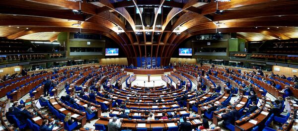 Зал заседаний Парламентской ассамблеи Совета Европы (ПАСЕ) Зал заседаний Парламентской ассамблеи Совета Европы (ПАСЕ) - Sputnik Ўзбекистон