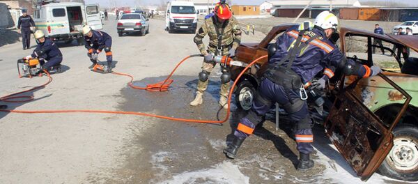 Командно-штабные учения в Навоийской области - Sputnik Узбекистан