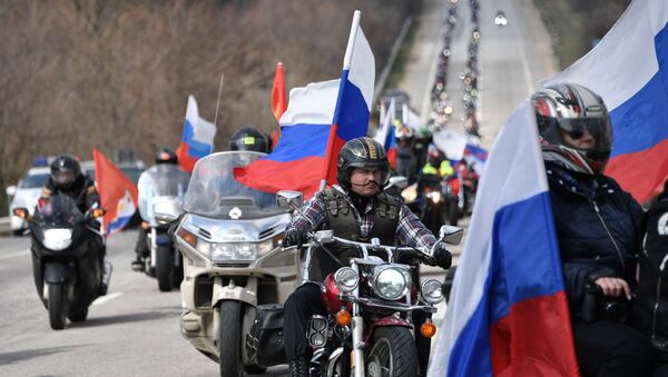 Автопробег в честь пятилетия всекрымского референдума и воссоединения полуострова с Россией - Sputnik Узбекистан