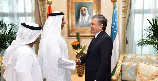 Встреча Мирзиёева c заместителем премьер-министра, министром внутренних дел ОАЭ Шейхом Сайфа бин Заида Аль Нахаяна Встреча Мирзиёева c заместителем премьер-министра, министром внутренних дел ОАЭ Шейхом Сайфа бин Заида Аль Нахаяна - Sputnik Узбекистан