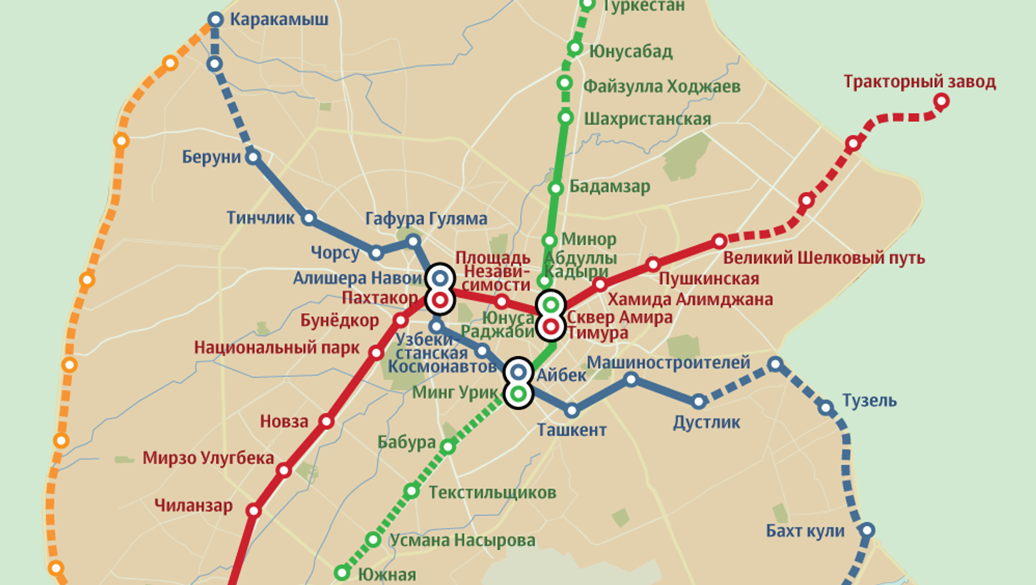 Схема красный зеленый при поездке в ташкент