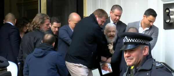 СПУТНИК_Кадры задержания Джулиана Ассанжа у посольства Эквадора в Лондоне - Sputnik Узбекистан