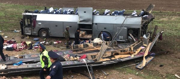 ДТП в Кордайском районе Жамбылской области, где погибли 11 человек ДТП в Кордайском районе Жамбылской области, где погибли 11 человек - Sputnik Узбекистан