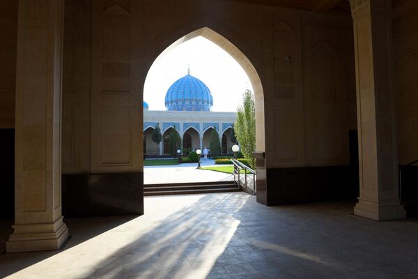 под аркой мечети Шейха Мухаммада Садыка Мухаммада Юсуфа - Sputnik Узбекистан