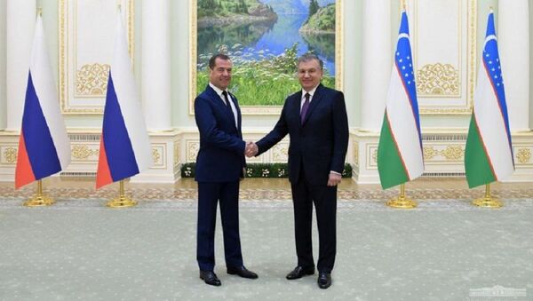Prezident Respubliki Uzbekistan prinyal Predsedatelya Pravitelstva Rossiyskoy Federatsii - Sputnik O‘zbekiston