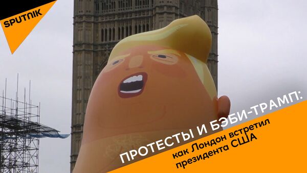 Протесты в Великобритании против визита Трампа - Sputnik Узбекистан