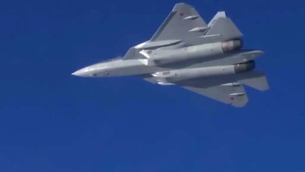Полеты новейших истребителей Су-57 в Сирии - Sputnik Ўзбекистон