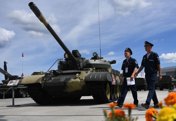 Средний танк Т-55А на Международном военно-техническом форуме Армия-2019 в КВЦ Патриот - Sputnik Узбекистан