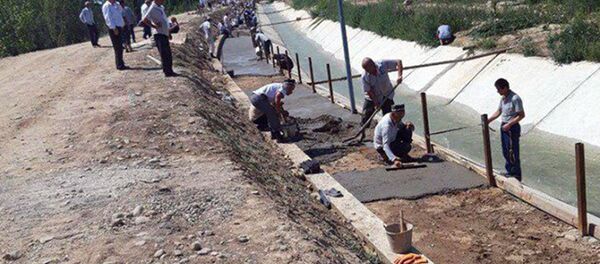 Учителя одной из школ занимаются благоустройством канала Учителя одной из школ занимаются благоустройством канала - Sputnik Узбекистан