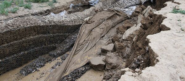 Последствия схода селевого потока Последствия схода селевого потока - Sputnik Узбекистан