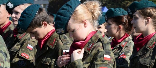 Кадеты во время мемориальных мероприятий в Варшаве - Sputnik Узбекистан