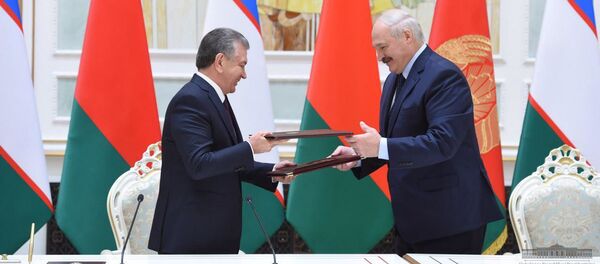 Визит президента Узбекистана Шавката Мирзиёева в республику Беларусь Визит президента Узбекистана Шавката Мирзиёева в республику Беларусь - Sputnik Ўзбекистон