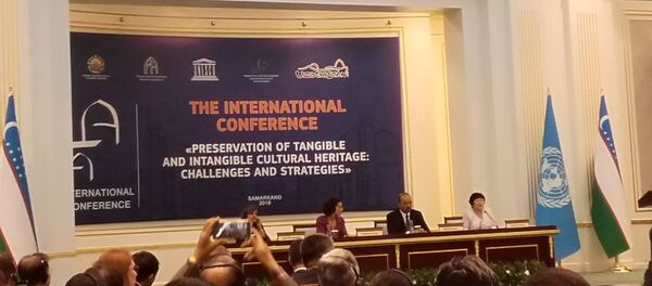 В Самарканде проходит международная конференция «Сохранение материального и нематериального культурного наследия: актуальные проблемы и стратегии их решения». В Самарканде проходит международная конференция «Сохранение материального и нематериального культурного наследия: актуальные проблемы и стратегии их решения». - Sputnik Ўзбекистон