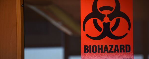 Предупреждающая табличка на двери лаборатории Предупреждающая табличка на двери лаборатории - Sputnik Ўзбекистон