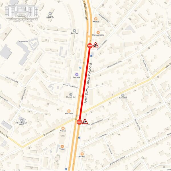 В Ташкенте временно закрыли часть улицы Амира Темура В Ташкенте временно закрыли часть улицы Амира Темура - Sputnik Узбекистан