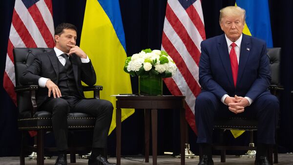 Президент Украины Владимир Зеленский и Президент США Дональд Трамп - Sputnik Ўзбекистон
