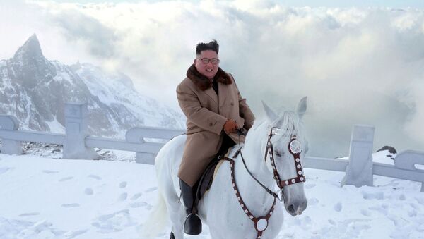 Ким Чен Ын на белом коне - Sputnik Ўзбекистон