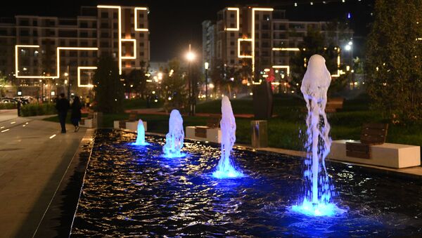 Изобилие различных фонтанов на территории Ташкент-Сити - Sputnik Ўзбекистон