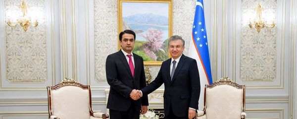 Шавкат Мирзиёев принял мэра Душанбе Рустама Эмомали Шавкат Мирзиёев принял мэра Душанбе Рустама Эмомали - Sputnik Узбекистан