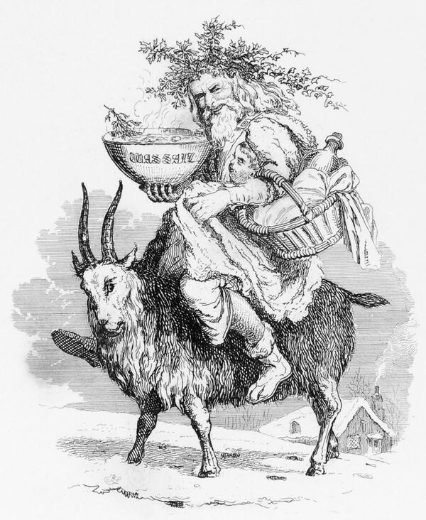 Английский фольклорный персонаж Father Christmas,1836 год - Sputnik Узбекистан