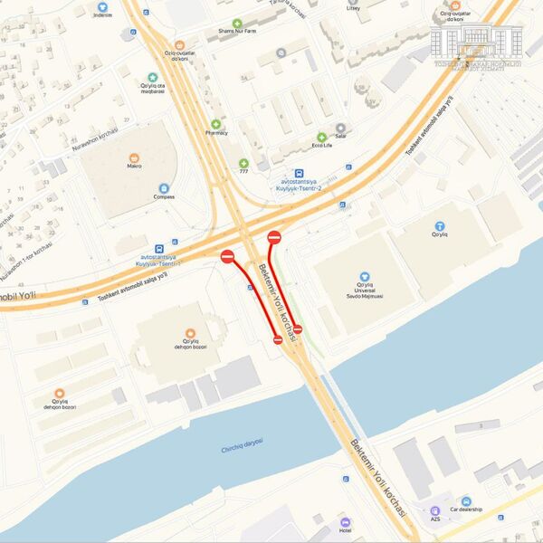 Хокимият запланировал ремонт и обещал перекрыть движение - карта - Sputnik Узбекистан