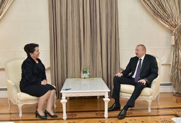 Танзила Нарбаева и президент Азербайджана Ильхам Алиев. - Sputnik Узбекистан
