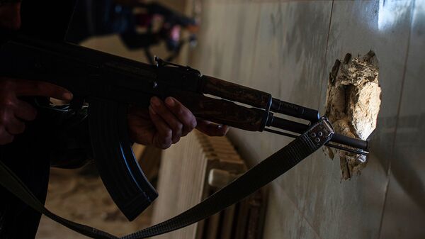 Автомат в руках члена незаконного вооруженного формирования - Sputnik Узбекистан