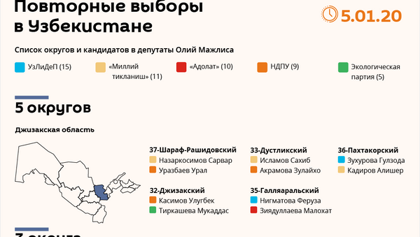 В каких округах пройдут повторные выборы - список кандидатов - Sputnik Узбекистан