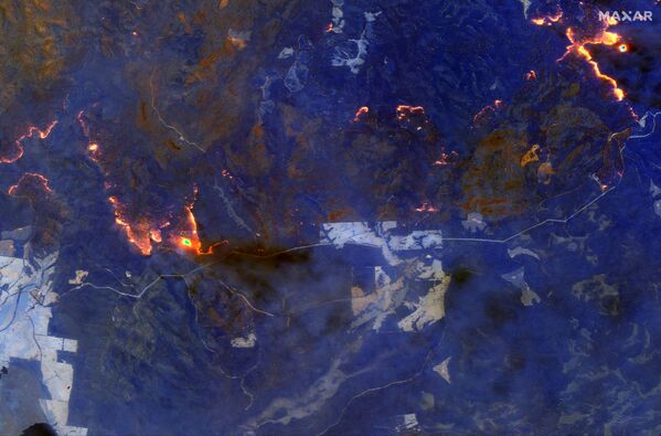 Спутниковое изображение пожаров в Австралии - Sputnik Узбекистан